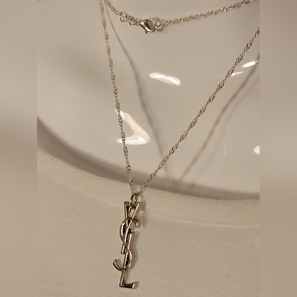 YSL SILVER 1.5" Zip Pull On 25" .925 Silver Neckchain - Picture 3 of 5